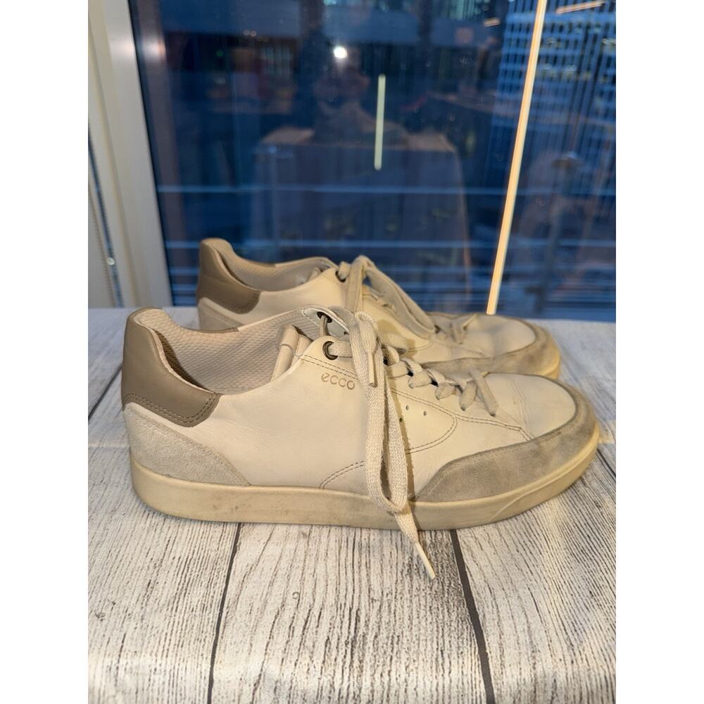 ECCO Mens Street Lite Retro Sneaker White Grey Suede Size 42